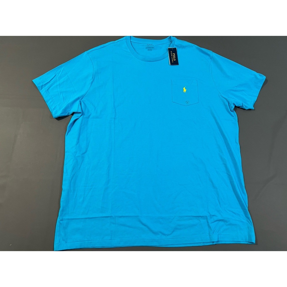 Polo Ralph Lauren Tee Men's 3LT Blue Preppy Pony Short Sleeve Pocket